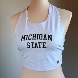 White Michigan State Halter Top Size Small